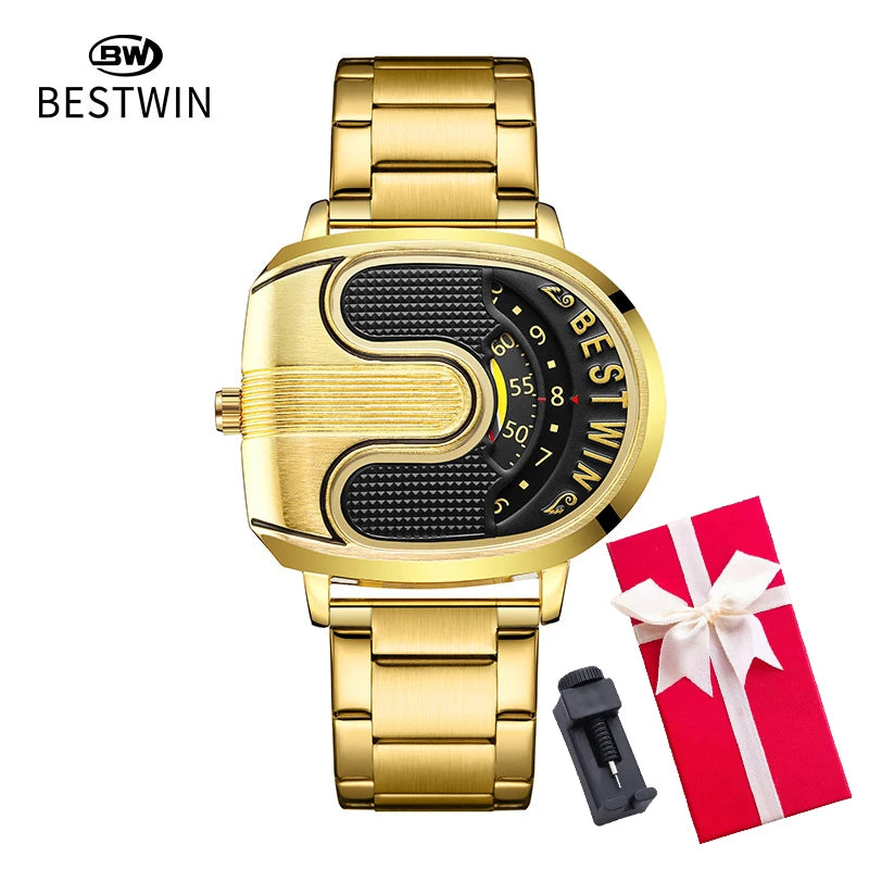 Gold Top Brand Luxury Men Watches Unique Design