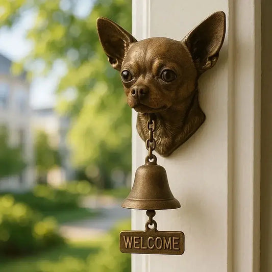 Dog Welcome Doorbell Vintage Bulldog Dobermann Bell Metal Shopkeeper Doorbell For Home Office Entrance Wall Mount Decor
