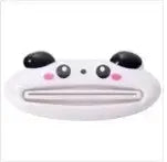 Cartoon panda toothpaste squeezer in white plastic, perfect for kitchen and bathroom use, 4x9cm size.