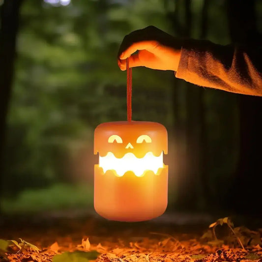 Halloween Pumpkin Light Collapsible Pumpkin Lantern with Lanyard Battery Operated Led Halloween Lights for Halloween Decor