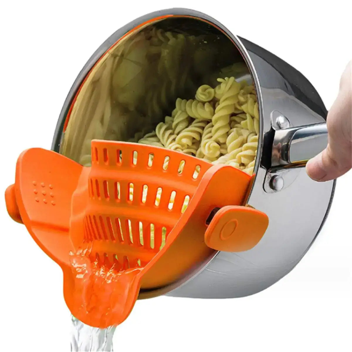 1pc, Strainer, Pot Strainer, Adjustable Clip On Strainer For Pots Pans And Bowls, Kitchen Pot Strainer-orange