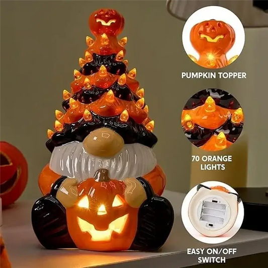 AAAN-Lighted Pumpkin Dwarf Decorations Handmade  Halloween Dwarf Decoration With Light For Home Indoor Outdoor Party