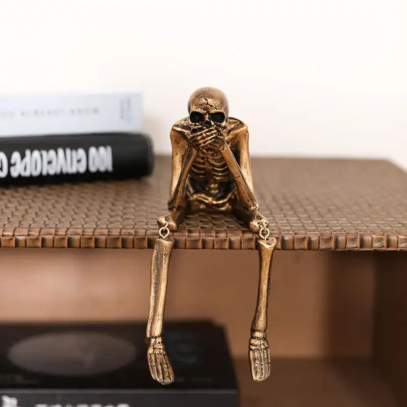 Halloween Home Hanging Skeleton Head Decoration Resin Ornaments 3 Styles Ghost Skeleton Modeling Craft Bookshelf Table Edge Prop