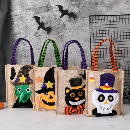 Halloween Treat Bags with Handles - Kids Candy Bags for Parties, School Events, Festive Favors & Decorations